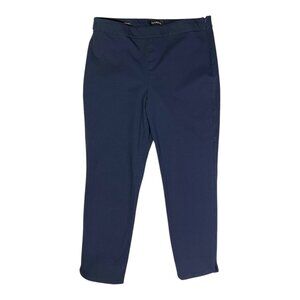 Talbots Size 10P Chatham Ankle Pants Navy Blue Side Zip